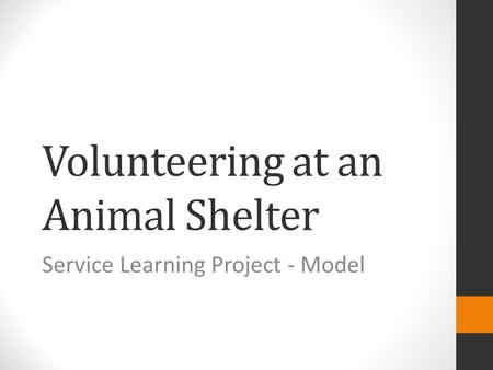 Volunteering at an Animal Shelter Service Learning Project - Model.