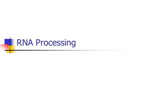 RNA Processing. RNA, ribonucleic acid single strand polymers of ribonucleotides have secondary and tertiary structure.