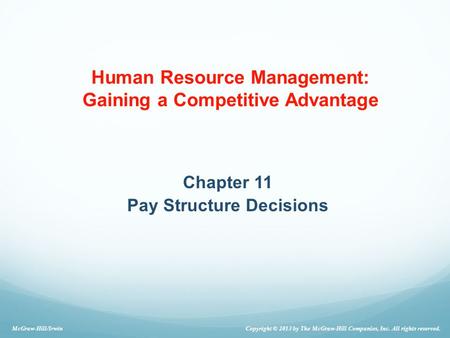 Human Resource Management: Gaining a Competitive Advantage