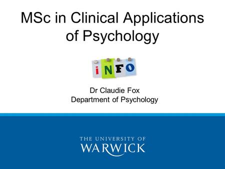 MSc in Clinical Applications of Psychology