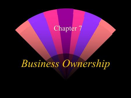 Chapter 7 Business Ownership.