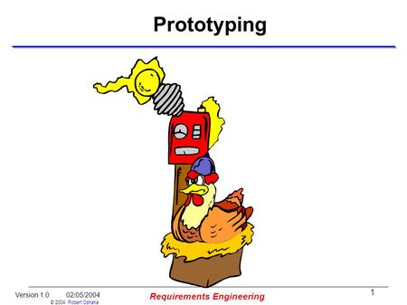 1 Version 1.0 02/05/2004 © 2004 Robert Oshana Requirements Engineering Prototyping.