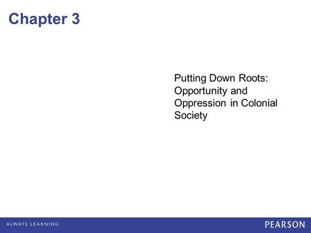 Putting Down Roots: Opportunity and Oppression in Colonial Society