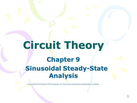 Chapter 9 Sinusoidal Steady-State Analysis