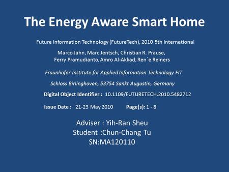 The Energy Aware Smart Home