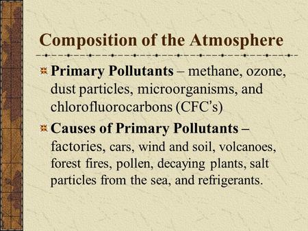 Composition of the Atmosphere