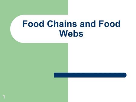 Food Chains and Food Webs