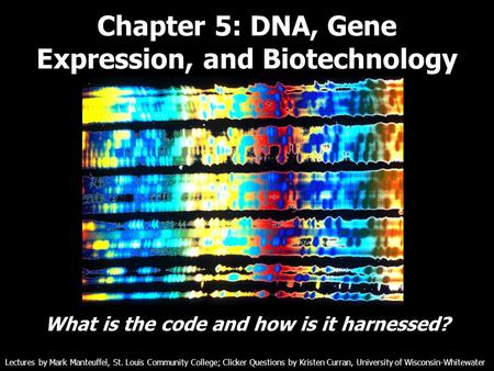 Chapter 5: DNA, Gene Expression, and Biotechnology