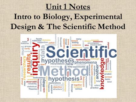 Scientific Investigation vs Technological Design