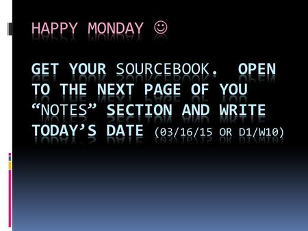 Happy Monday  Get your Sourcebook