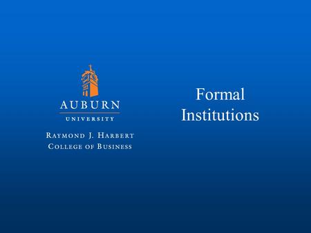 Formal Institutions.