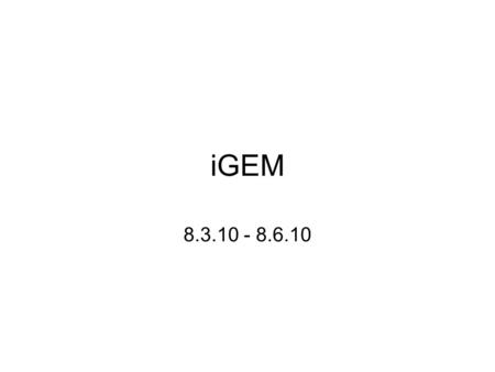 IGEM 8.3.10 - 8.6.10. Arsenic Bioremediation Possibly finished biobrick for ArsR by adding a RBS and terminator. Will send for sequencing today or Monday.