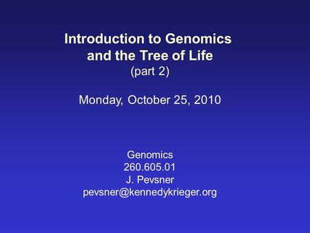 Introduction to Genomics