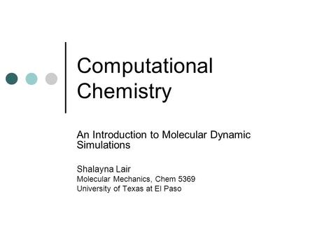 Computational Chemistry