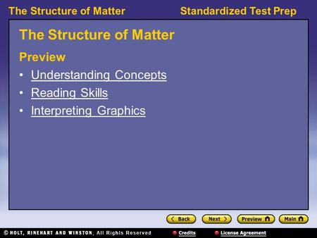 The Structure of Matter