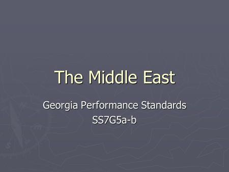 Georgia Performance Standards SS7G5a-b