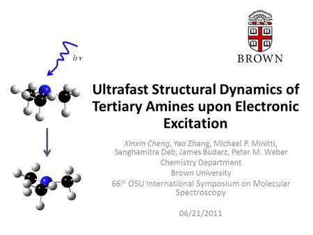 Xinxin Cheng, Yao Zhang, Michael P. Minitti, Sanghamitra Deb, James Budarz, Peter M. Weber Chemistry Department Brown University 66 th OSU International.