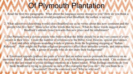 Of Plymouth Plantation