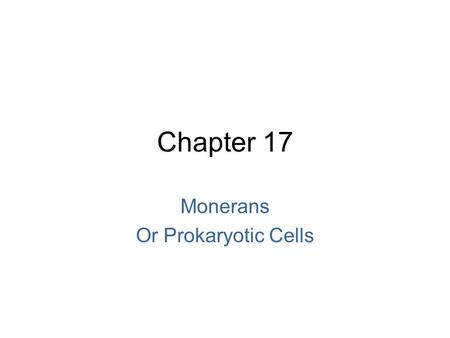 Monerans Or Prokaryotic Cells