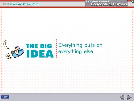 13 Universal Gravitation Everything pulls on everything else.