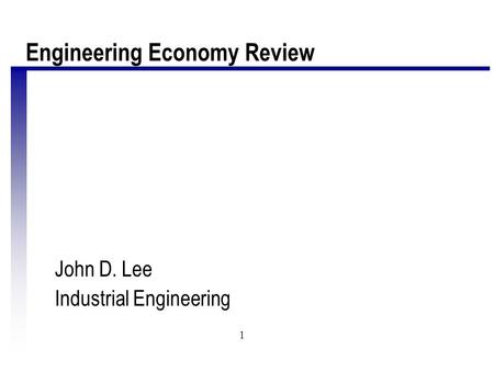 Engineering Economy Review