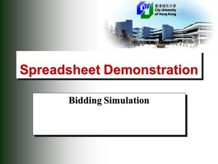 Spreadsheet Demonstration