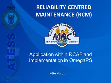 RELIABILITY CENTRED MAINTENANCE (RCM)