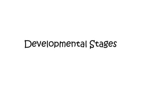 Developmental Stages. Young Infants Birth - 6 Months Can hold up their head Can roll over Communicate by cooing “Goo Goo-Ga Ga”