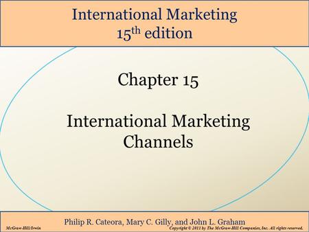 International Marketing Channels