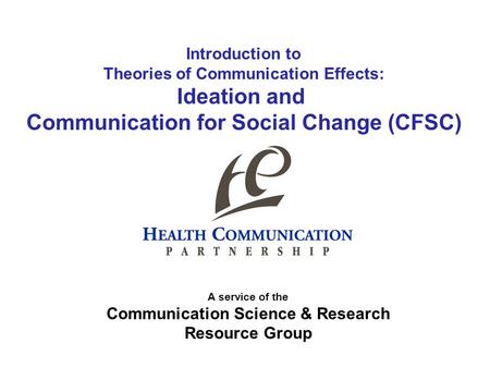 Ideation and Communication for Social Change (CFSC)