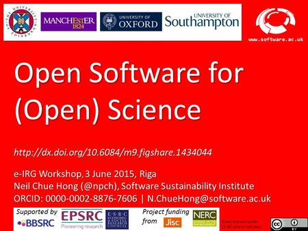 Open Software for (Open) Science  doi. org/ /m9