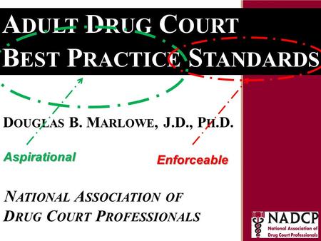 Key Moments in NADCP History A DULT D RUG C OURT A DULT D RUG C OURT B EST P RACTICE S TANDARDS B EST P RACTICE S TANDARDS D OUGLAS B. M ARLOWE, J.D.,