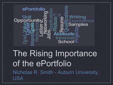 The Rising Importance of the ePortfolio