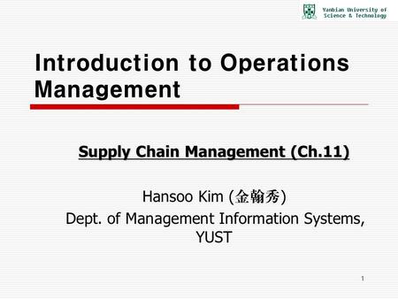 Introduction to Operations Management