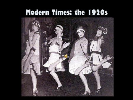 Modern Times: the 1920s. Warren Harding, President 1921-1923 America's present need is not heroics, but healing; not nostrums, but normalcy;