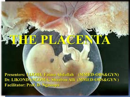 THE PLACENTA Presenters: LIJOHI, Fatma Abdallah (MMED-OBS&GYN)