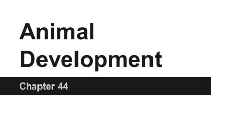 Animal Development Chapter 44. Fertilization The union of sperm and egg to form a zygote. It requires three main events occur.