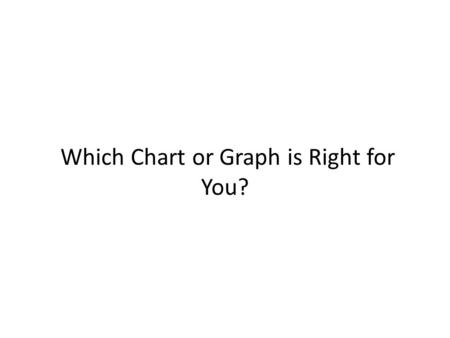 Which Chart or Graph is Right for You?. Bar charts are one of the most common ways to visualize data. Why? It’s quick to compare information, revealing.