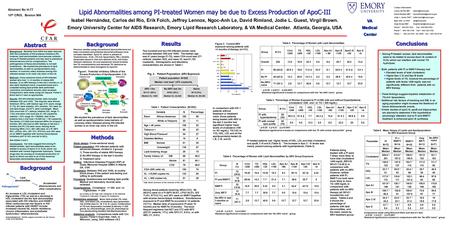 Methods Results Abstract No H-77 10 th CROI, Boston MA Contact information: Carlos del Rio MD* David Rimland MD**