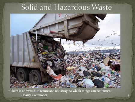 Solid and Hazardous Waste