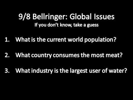 Population Growth Population Growth Current human population of over 7 billion Projected to be over 9 billion by 2050 We are already using resources.