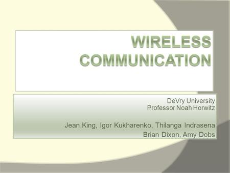 WIRELESS COMMUNICATION