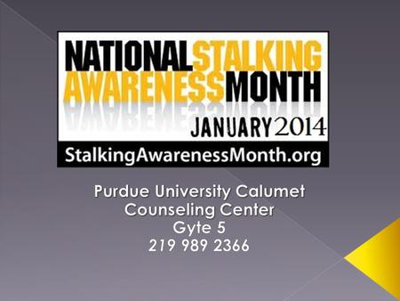 Stalking Stalking is a serious crime that occurs when one person engages in actions directed at another person (the target) which causes this person to.