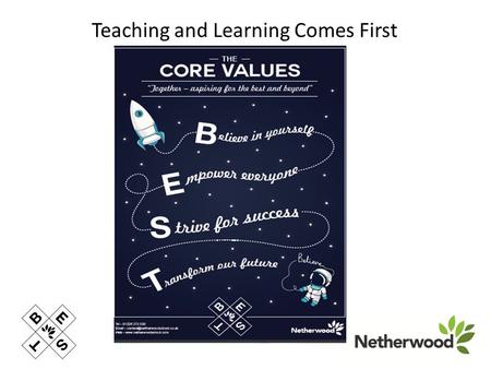 Teaching and Learning Comes First. Improvements this year Ofsted/HMI visits Predicted exam results Parental preference.