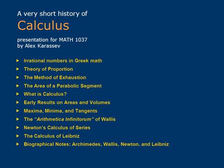 Irrational numbers in Greek math Theory of Proportion