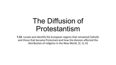 The Diffusion of Protestantism