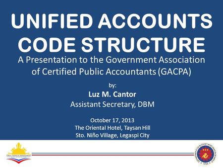 UNIFIED ACCOUNTS CODE STRUCTURE