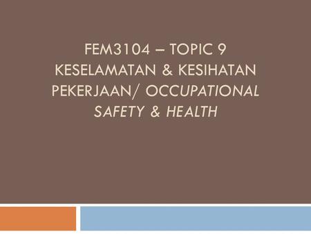 INTRODUCTION Work-related injury and disease present a serious and costly burden to all countries and a major challenge to managers, unions, governments.