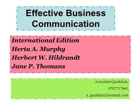 Effective Business Communication