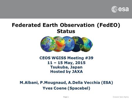 Federated Earth Observation (FedEO) Status